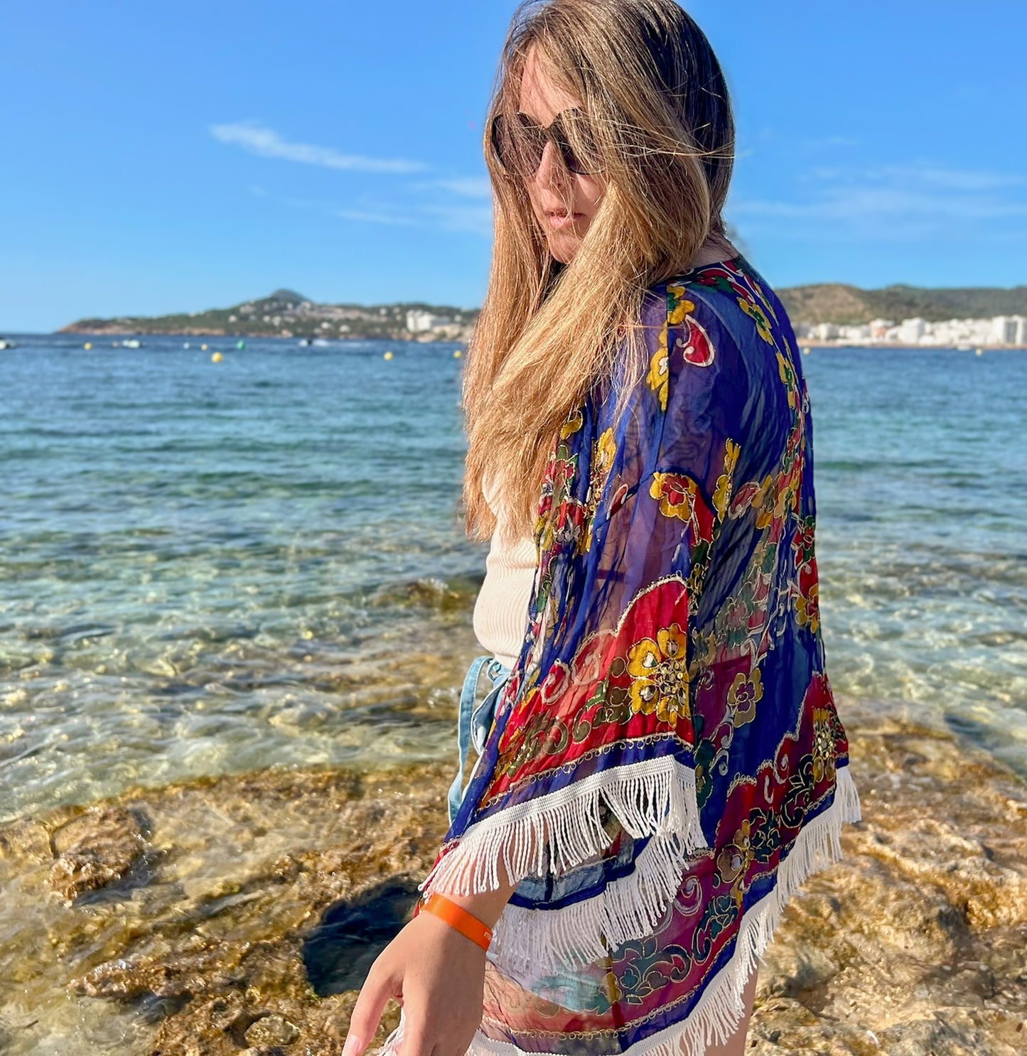 Blue Sari Kimono