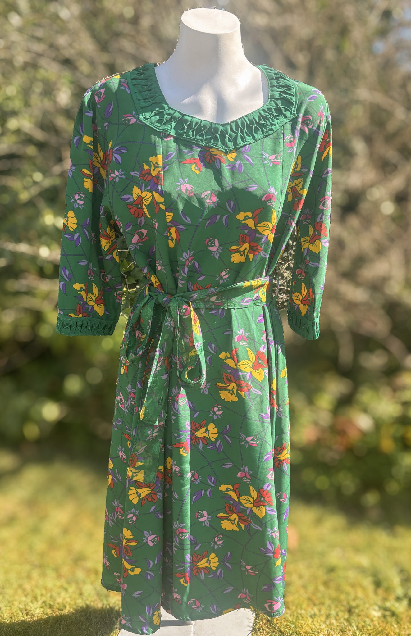 Green Long Sleeved Tunic Dress