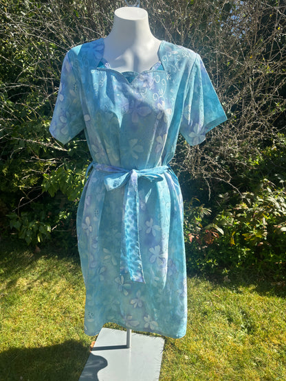 Blue short Sleeved Tunic Dress