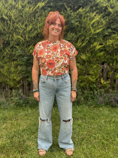 Reverse Top - Handmade from Rust Vintage Textiles