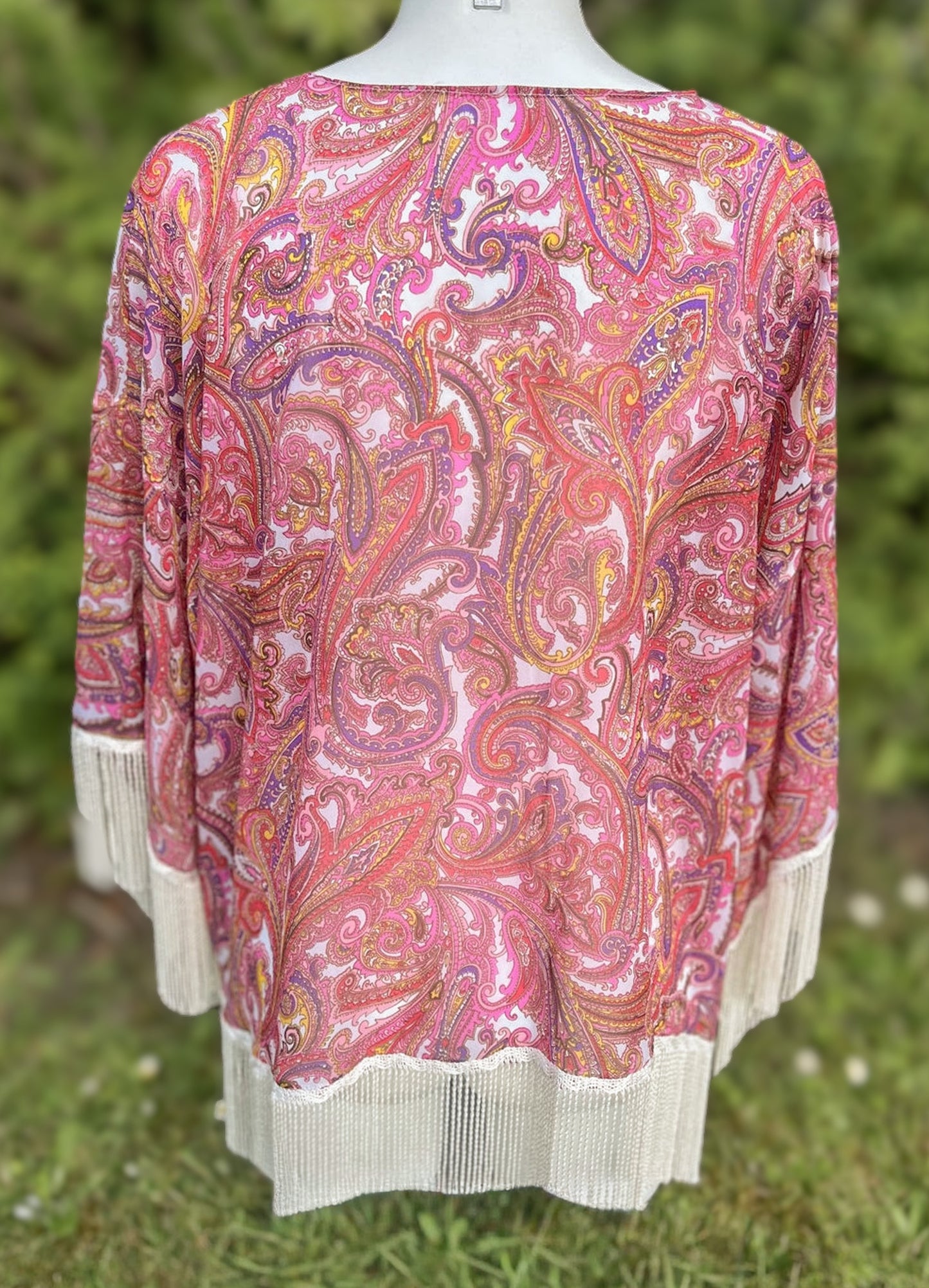 Pink Boho Kimono - Handmade from Vintage Sari