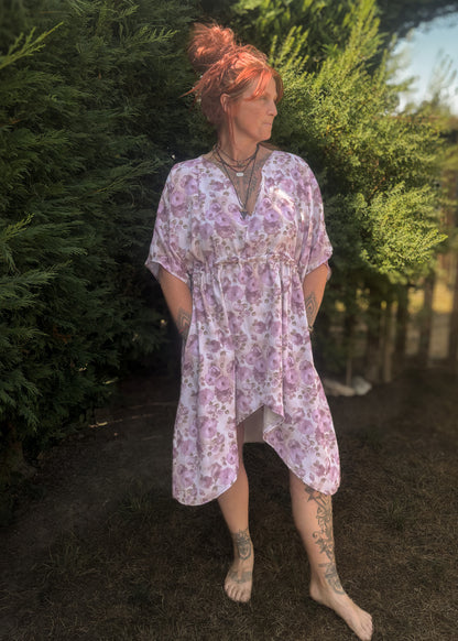 Lilac Floral Goddess Midi Dress