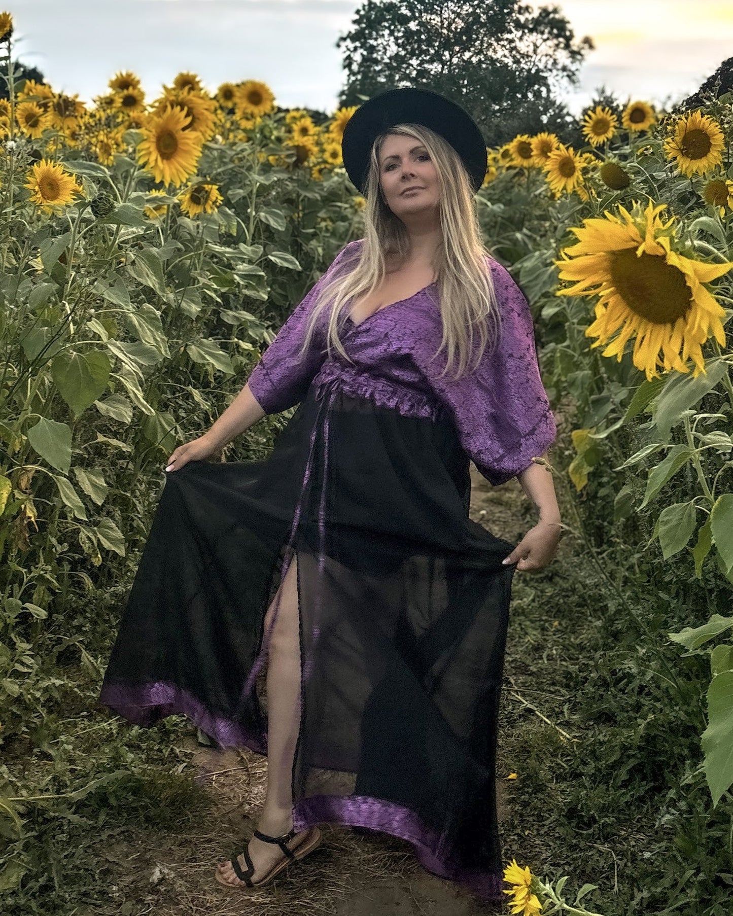 Purple & Black Goddess Dress