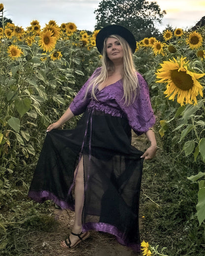 Purple & Black Goddess Dress