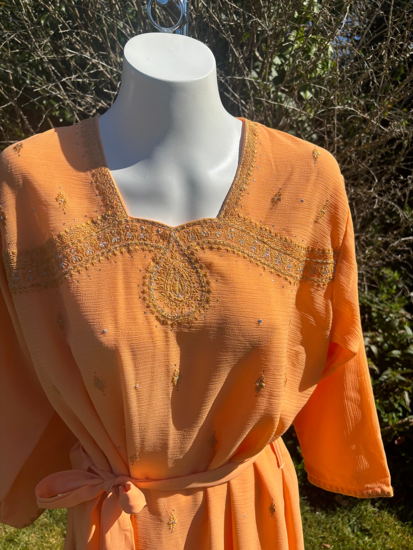 Orange Long Sleeved Tunic Dress