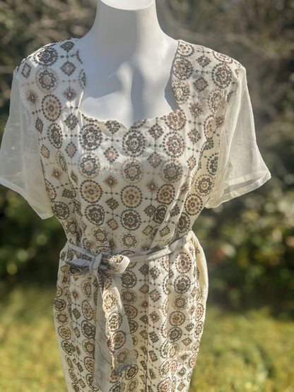 Cream Short Sleeved Tunic Dress