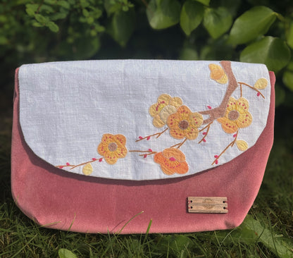 Blossom Embroidery Napkin Clutch