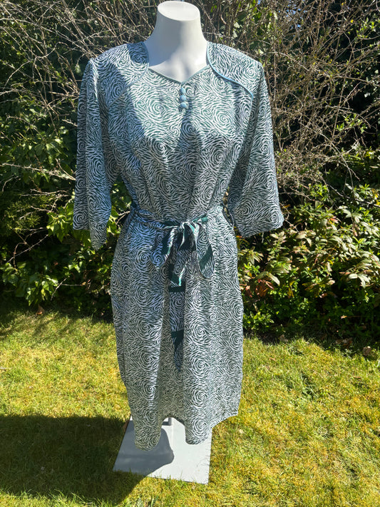 Green Animal Print Long Sleeved Tunic Dress