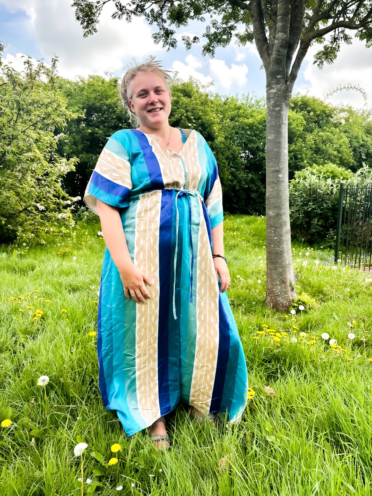 Blue Stripe Goddess Dress