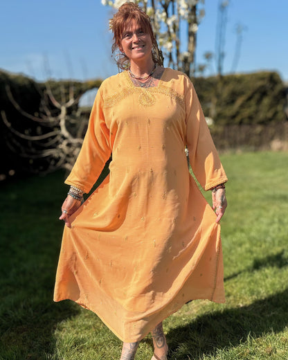 Orange Long Sleeved Tunic Dress