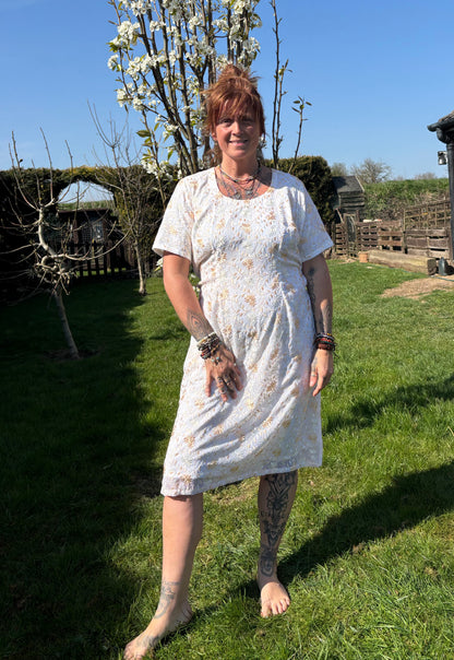White Short Sleeved Tunic Dress