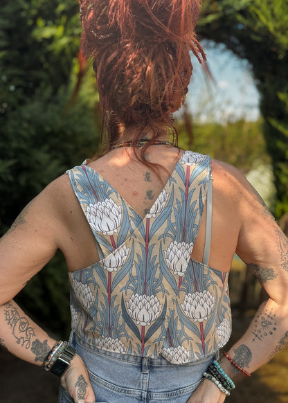 Cream Protea Wrap Back Vest
