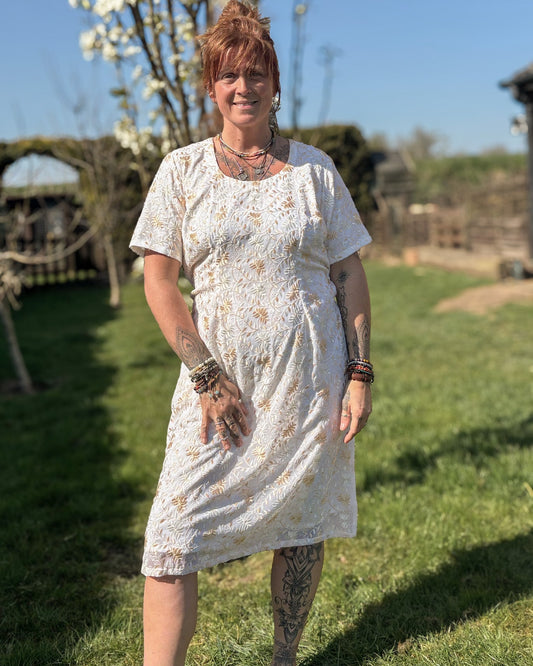 White Short Sleeved Tunic Dress