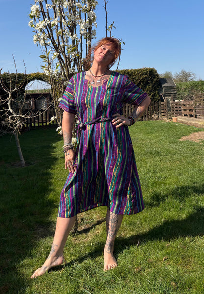 Purple Short Sleeved Tunic Dress
