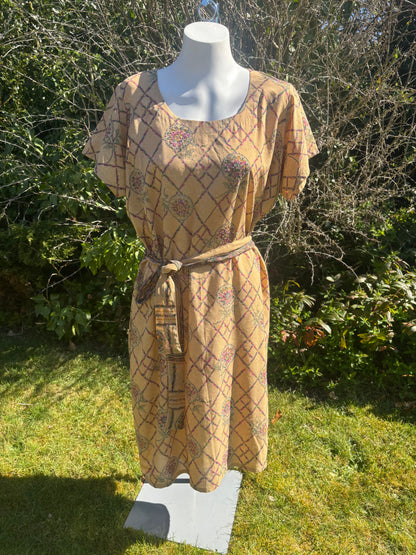 Tan Short Sleeved Tunic Dress