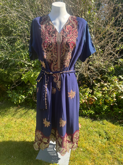 Navy Short Sleeved Tunic Dress