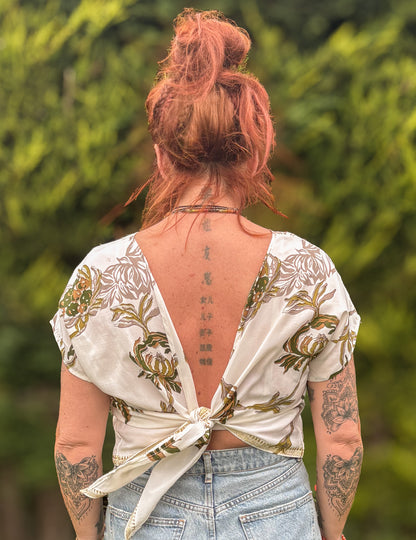 Reverse Top - Handmade from Ivory Vintage Textiles