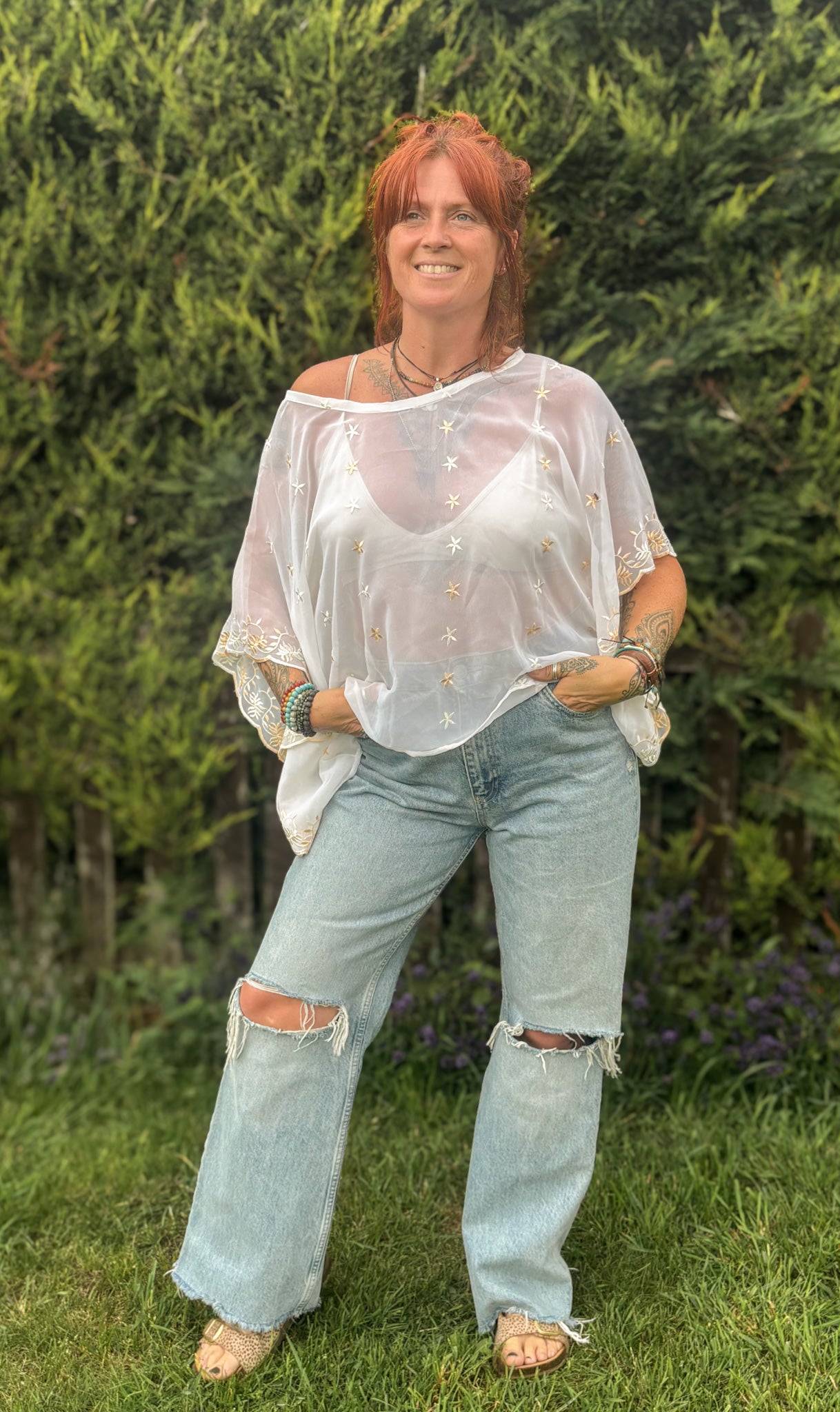 White Box Top – Vintage Scarf Fabric