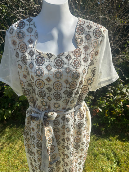 Cream Short Sleeved Tunic Dress