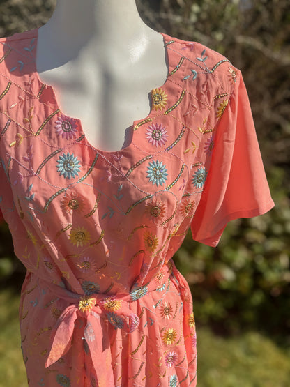 Coral Short Sleeved Tunic Dress