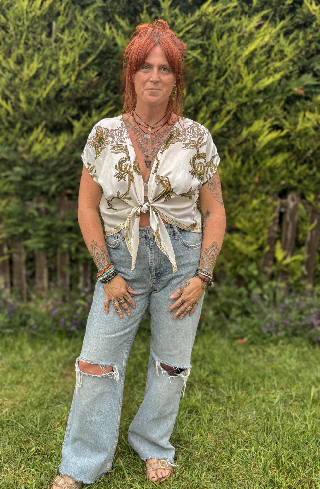 Reverse Top - Handmade from Ivory Vintage Textiles