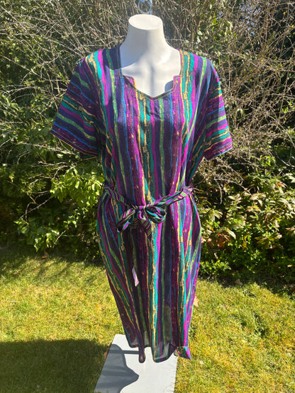 Purple Short Sleeved Tunic Dress