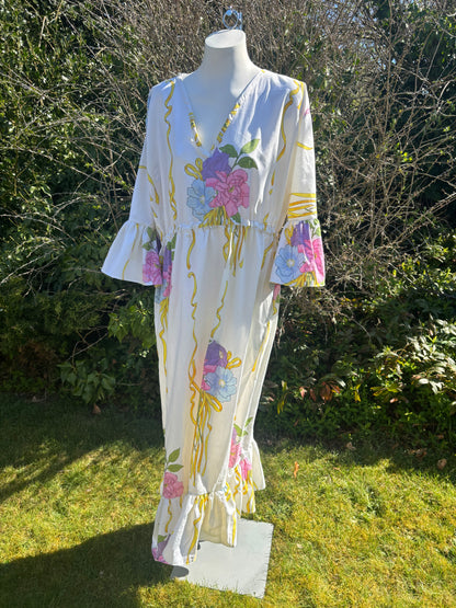 White Frilled Maxi Dress