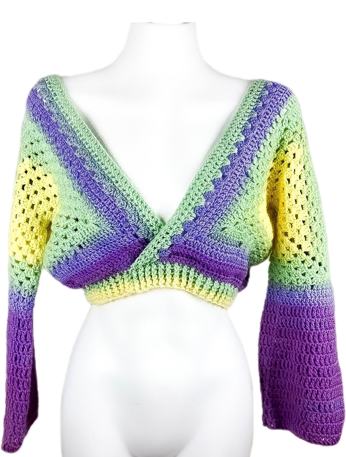 Rainbow Crochet Crop Jumper