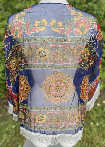 Blue Sari Kimono