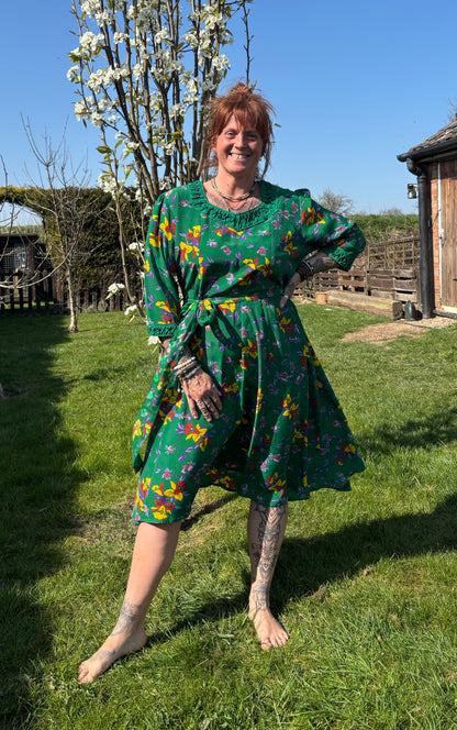 Green Long Sleeved Tunic Dress