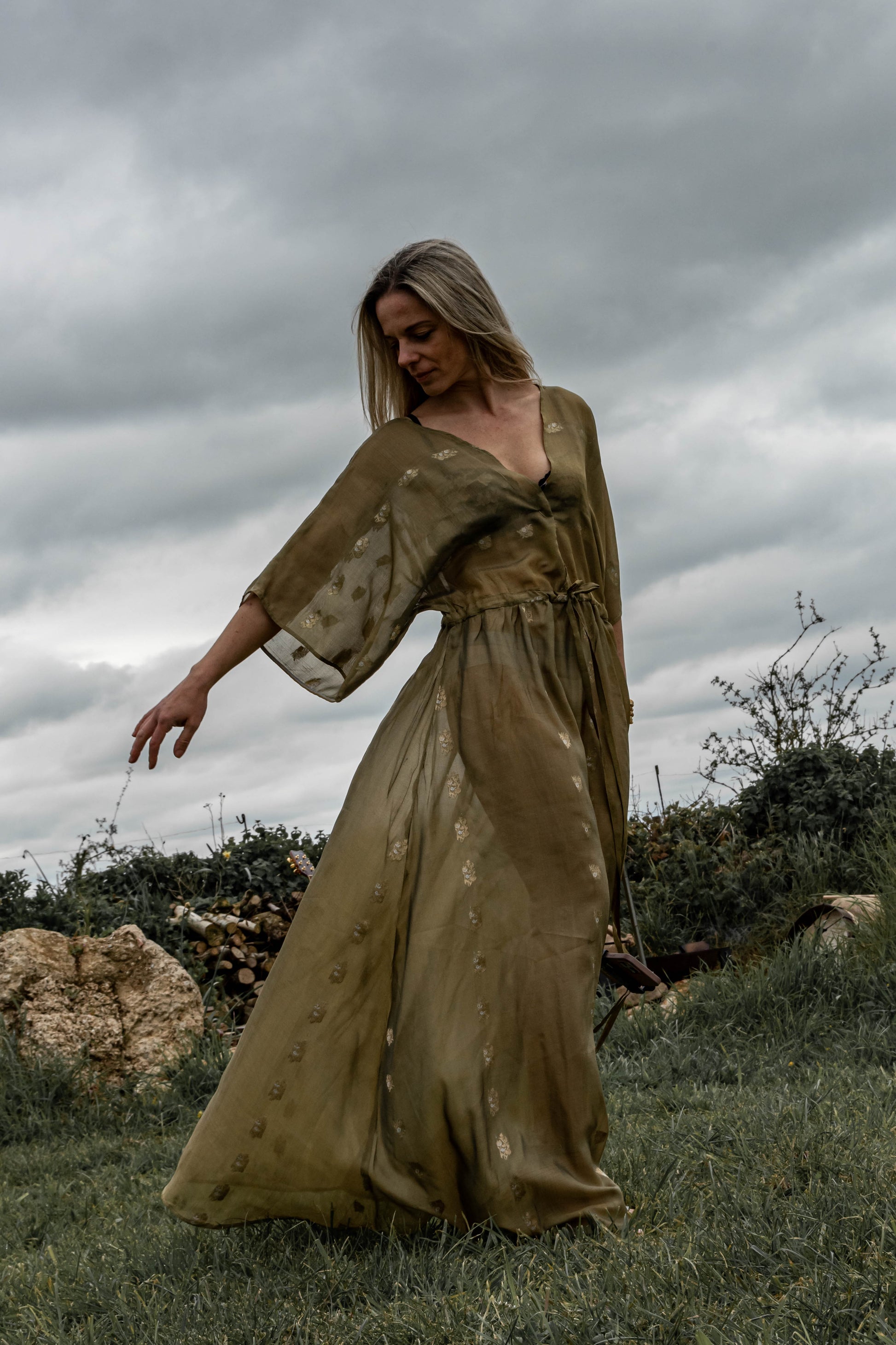 Olive Goddess Dress The Vintage Hippy Olive Goddess Dress The Vintage Hippy
