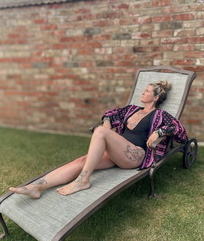 Black Boho Kimono - Handmade from Vintage Saris