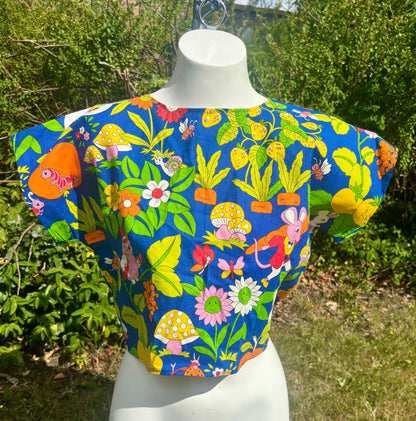 Reverse Top made from Vintage Textiles
