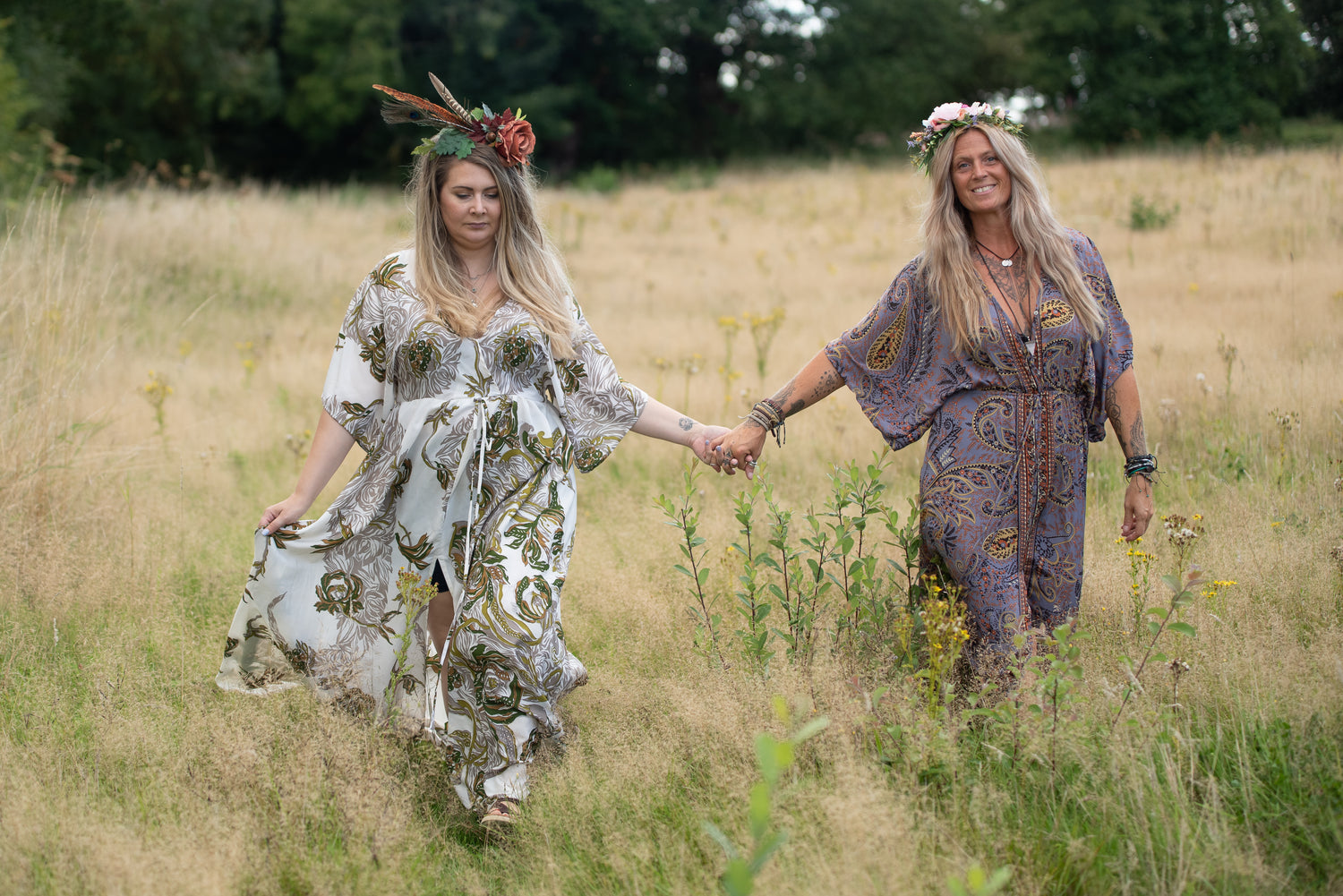 goddess dress worn out in a field