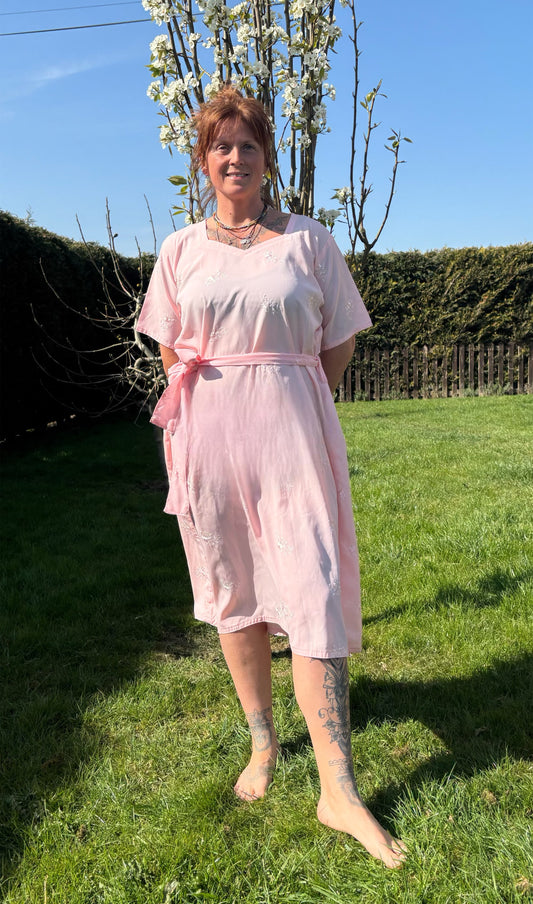 Pink Short Sleeved Tunic Dress
